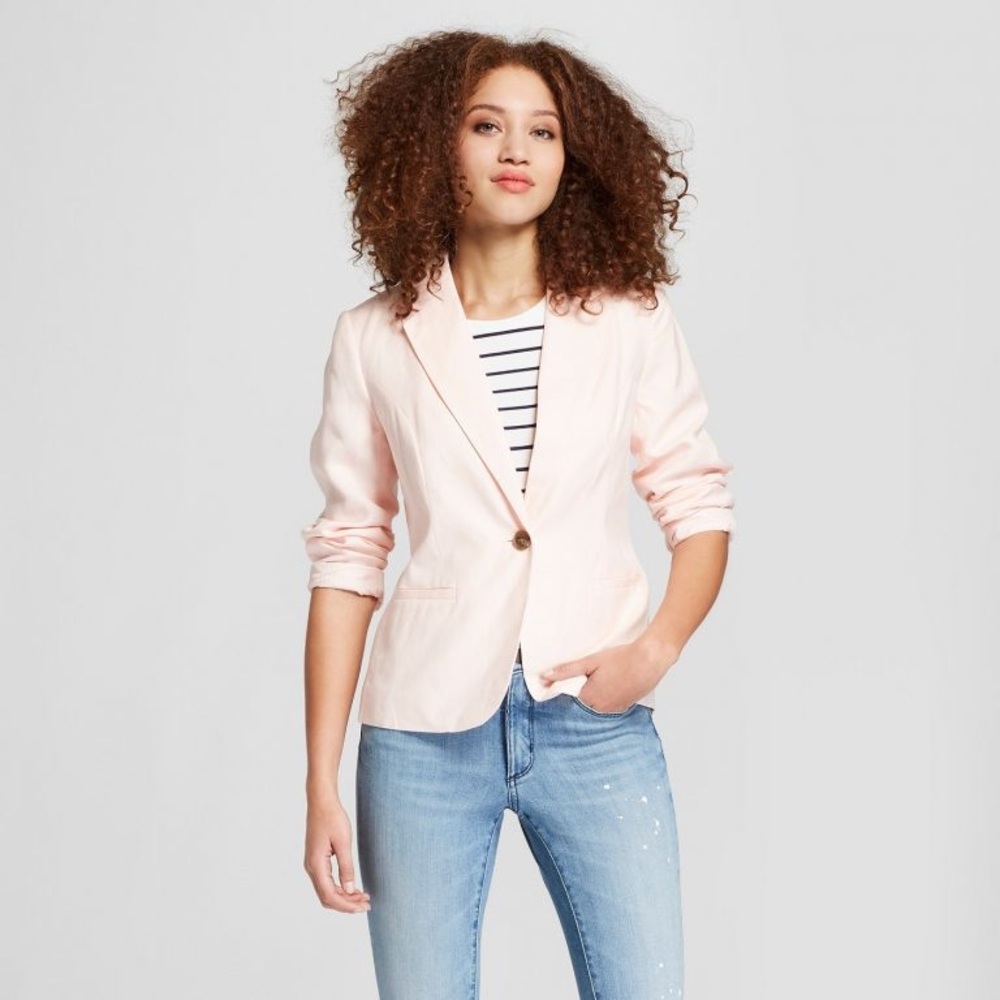 a new day Pale Pink Notch-Lapel Blazer